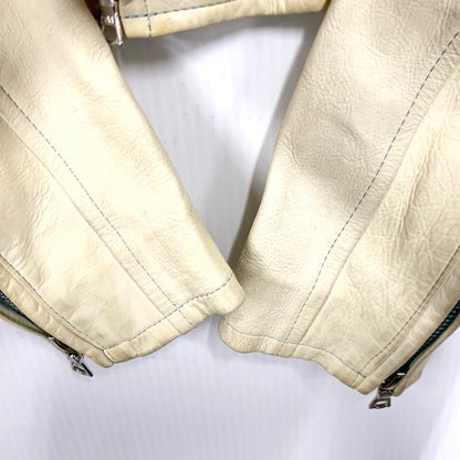 【現状渡し品】【レディース】 ISAMUKATAYAMA BACKLASH イサムカタヤマバックラッシュ COWHIDE LEATHER JACKET カウハイド レザージャケット アウター 168-241028-as-42-izu サイズ：０ カラー：クリーム 万代Net店