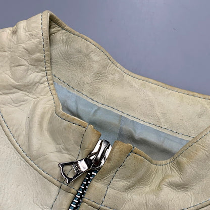 【現状渡し品】【レディース】 ISAMUKATAYAMA BACKLASH イサムカタヤマバックラッシュ COWHIDE LEATHER JACKET カウハイド レザージャケット アウター 168-241028-as-42-izu サイズ：０ カラー：クリーム 万代Net店