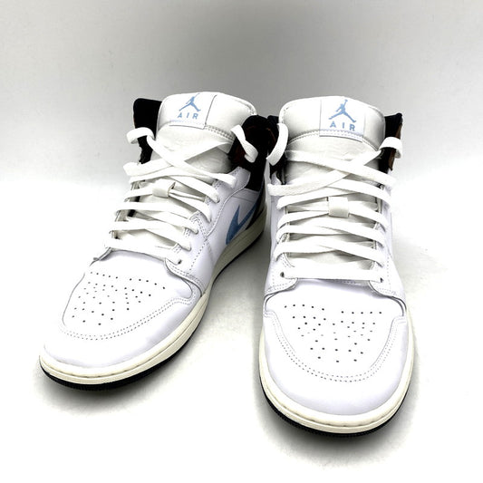 【中古品】【メンズ】 NIKE ナイキ FQ7831-142 AIR JORDAN 1 MID SE エアジョーダン1 ミッド WHITE/BLACK/SAIL/BLUE GREY スニーカー シューズ 靴 160-241029-mm-13-izu サイズ：28.5cm カラー：ホワイト/ブラック/セイル/ブルーグレー 万代Net店