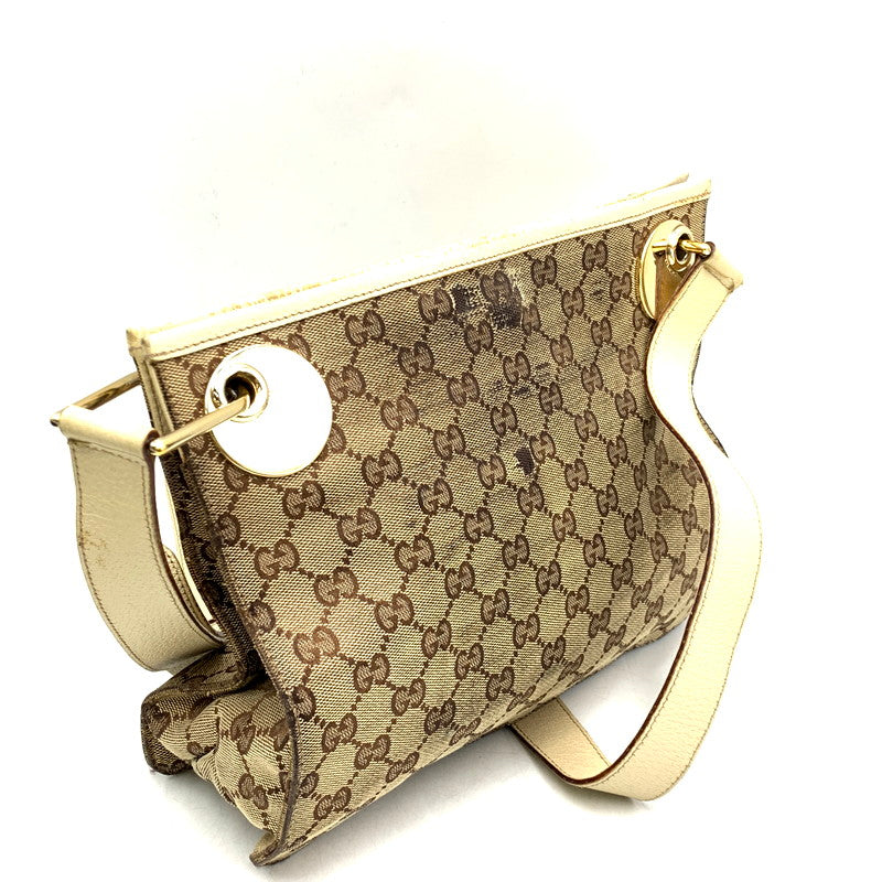 【現状渡し品】【レディース】 GUCCI グッチ 120841 GGキャンバス ショルダーバッグ カバン 鞄 180-241101-as-16-izu カラー：ベージュ系 万代Net店