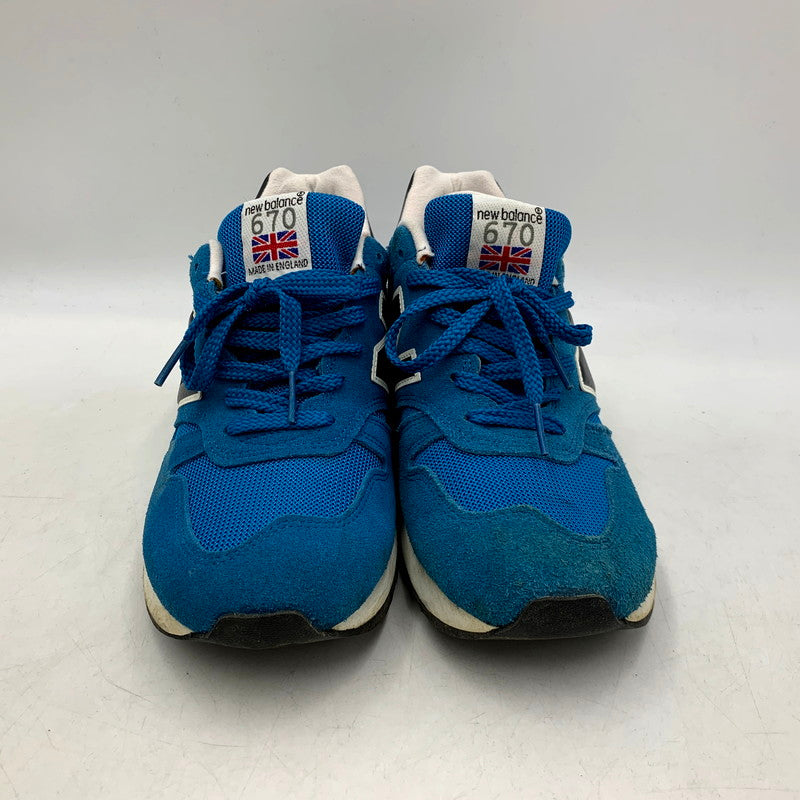 【中古品】【メンズ/レディース】 NEW BALANCE ニューバランス M670SBK 英国製 スニーカー シューズ 靴 162-241103-ay-28-izu サイズ：US8/26cm カラー：ブルー 万代Net店