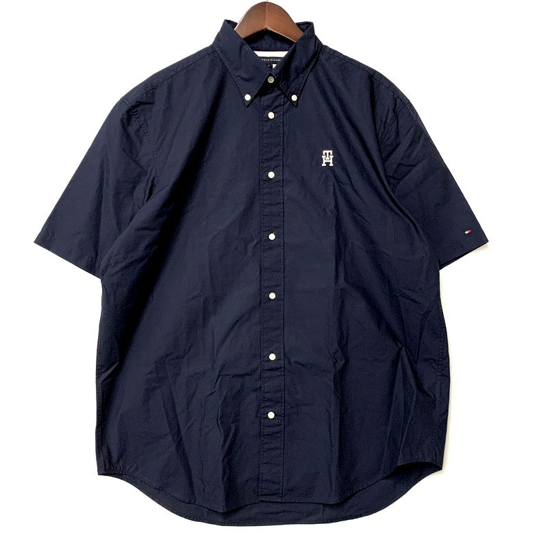 【中古美品】【メンズ】 TOMMY HILFIGER トミーヒルフィガー ARCHIVE FIT SS POCKET SHIRT ポケットシャツ 半袖 ロゴ 刺繍 トップス 147-241103-ay-19-izu サイズ：M カラー：ネイビー 万代Net店