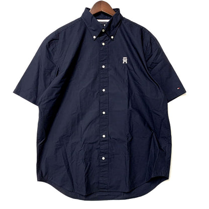 【中古美品】【メンズ】 TOMMY HILFIGER トミーヒルフィガー ARCHIVE FIT SS POCKET SHIRT ポケットシャツ 半袖 ロゴ 刺繍 トップス 147-241103-ay-19-izu サイズ：M カラー：ネイビー 万代Net店