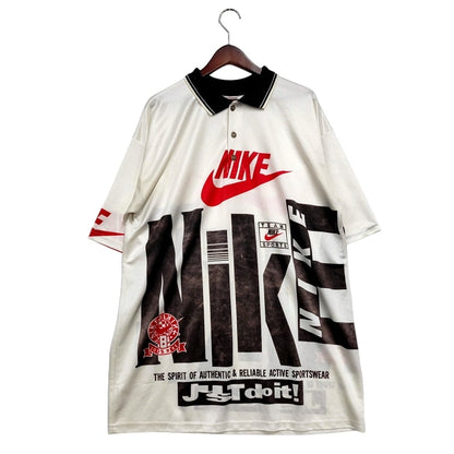 【中古品】【メンズ】 NIKE ナイキ 90S SS POLO SHIRT ショートスリーブ ポロシャツ 銀タグ USA製 半袖 トップス 146-241106-as-06-izu サイズ：XL カラー：ホワイト 万代Net店