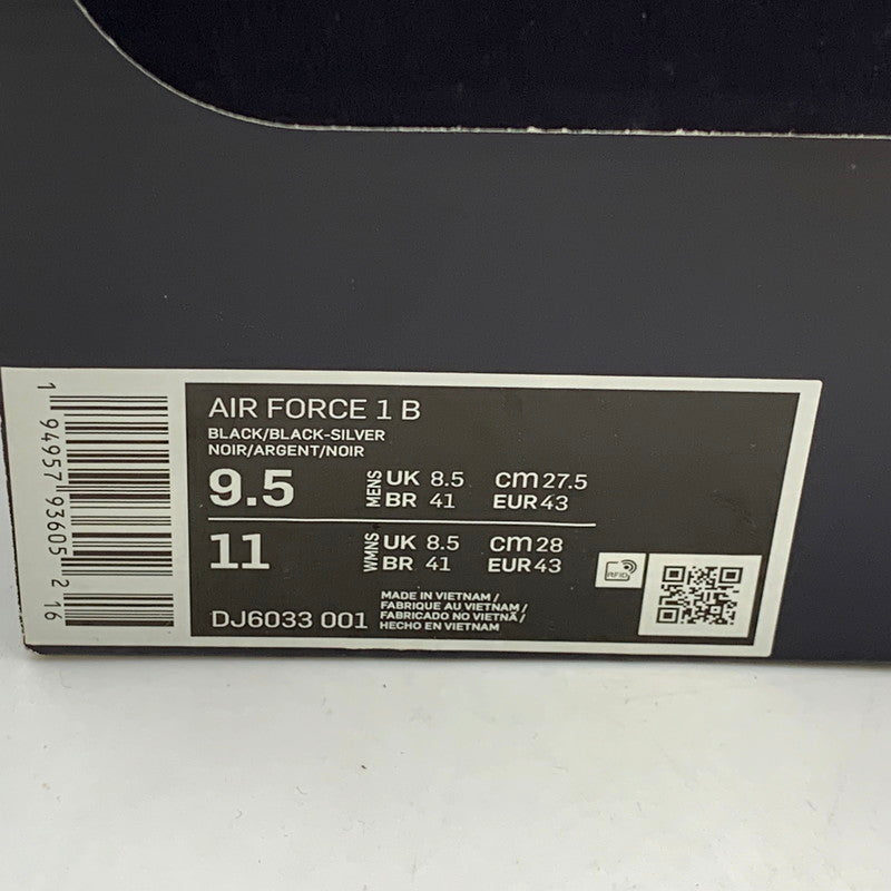 【中古品】【メンズ】 NIKE ナイキ AIR FORCE 1 B DJ6033-001 エア フォース 1 B スニーカー シューズ 靴 160-241107-as-09-izu サイズ：27.5cm カラー：BLACK/BLACK-SILVER 万代Net店