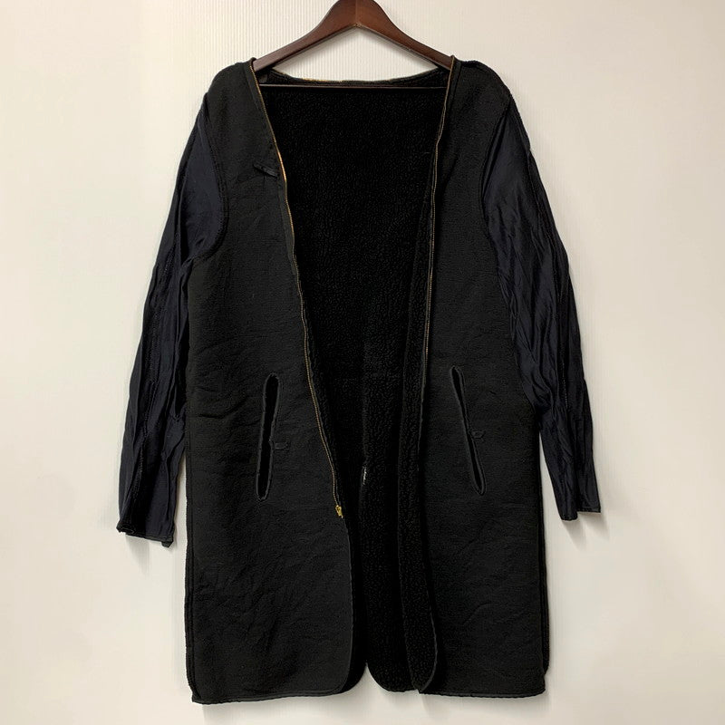 【中古品】【メンズ】  US NAVY AMERICAN APPAREL BOA LINER SOUTIEN COLLAR COAT ユーエスネイビー アメリカンアパレル ボアライナー ステンカラーコート ロング ジャケット アウター 146-241109-ay-21-izu サイズ：42XL カラー：ブラック 万代Net店