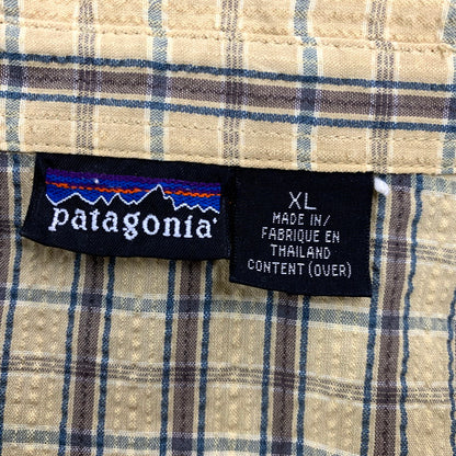 【現状渡し品】【メンズ】 patagonia パタゴニア SS CHECK SHIRT 52996 チェックシャツ 半袖 カジュアルシャツ 2002年製 トップス 144-241109-ay-18-izu サイズ：XL カラー：イエロー系 万代Net店