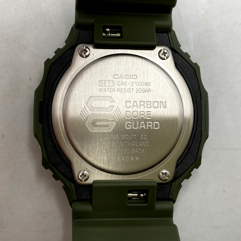 【中古美品】【メンズ/レディース】 G-SHOCK ジーショック ANALOG-DIGITAL 2100 SERIES GAE-2100WE アナデジ 2100シリーズ 腕時計 196-241108-as-15-izu サイズ：48.5 × 45.4 × 11.8 mm カラー：グリーン系 万代Net店