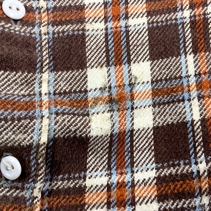 【中古品】【メンズ】  BIG MAC ビッグマック 70S LS COTTON FLANNEL SHIRT ロングスリーブ コットン フランネルシャツ 長袖 チェック トップス 146-241108-as-24-izu サイズ：L カラー：ブラウン系 万代Net店