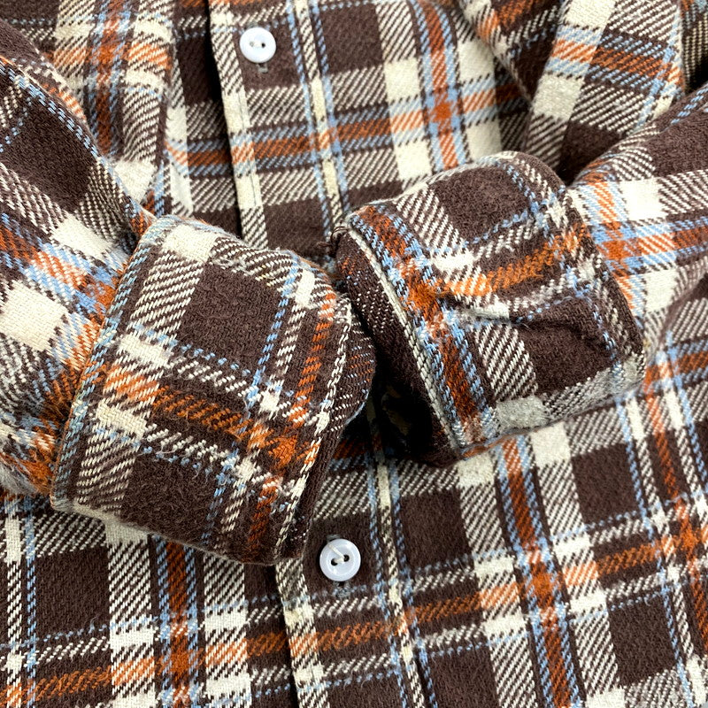 【中古品】【メンズ】  BIG MAC ビッグマック 70S LS COTTON FLANNEL SHIRT ロングスリーブ コットン フランネルシャツ 長袖 チェック トップス 146-241108-as-24-izu サイズ：L カラー：ブラウン系 万代Net店