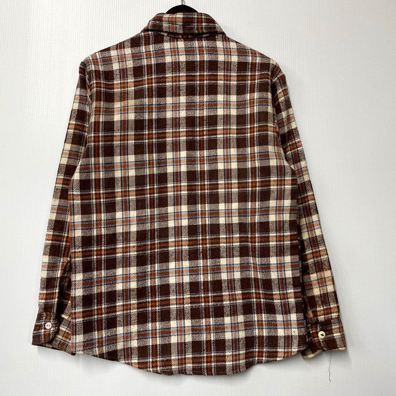 【中古品】【メンズ】  BIG MAC ビッグマック 70S LS COTTON FLANNEL SHIRT ロングスリーブ コットン フランネルシャツ 長袖 チェック トップス 146-241108-as-24-izu サイズ：L カラー：ブラウン系 万代Net店