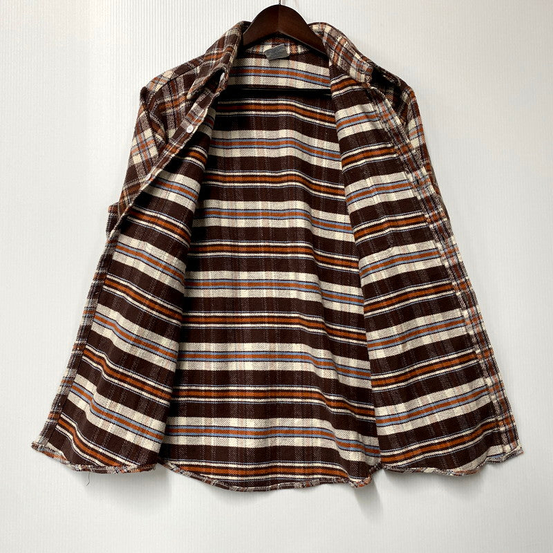 【中古品】【メンズ】  BIG MAC ビッグマック 70S LS COTTON FLANNEL SHIRT ロングスリーブ コットン フランネルシャツ 長袖 チェック トップス 146-241108-as-24-izu サイズ：L カラー：ブラウン系 万代Net店