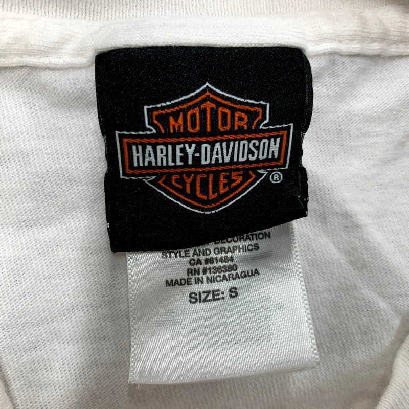 【中古品】【メンズ】 HARLEY DAVIDSON ハーレーダビッドソン HARLEY GIRL TEE ハーレーガール Tシャツ 半袖 トップス 146-241113-as-02-izu サイズ：S カラー：ホワイト 万代Net店