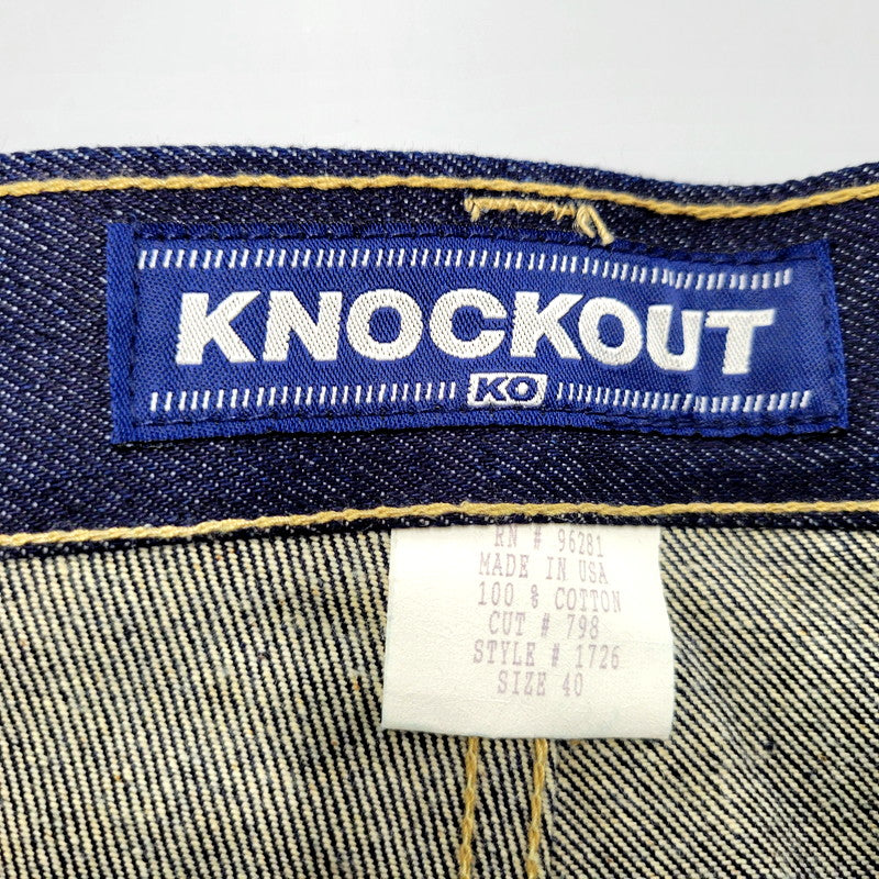 【中古美品】【メンズ】  KNOCKOUT JEANS ノックアウト ジーンズ 00S OVERSIZE BUGGY DENIM PANTS 1726 オーバーサイズ バギー デニムパンツ USA製 ボトムス 157-241110-as-17-izu サイズ：40 カラー：インディゴ 万代Net店