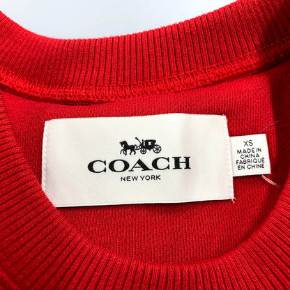 【中古美品】【メンズ】 COACH コーチ BEAR SWEATSHIRT F24089 ベア スウェットシャツ トレーナー 長袖 トップス 141-241111-as-13-izu サイズ：XS カラー：レッド 万代Net店