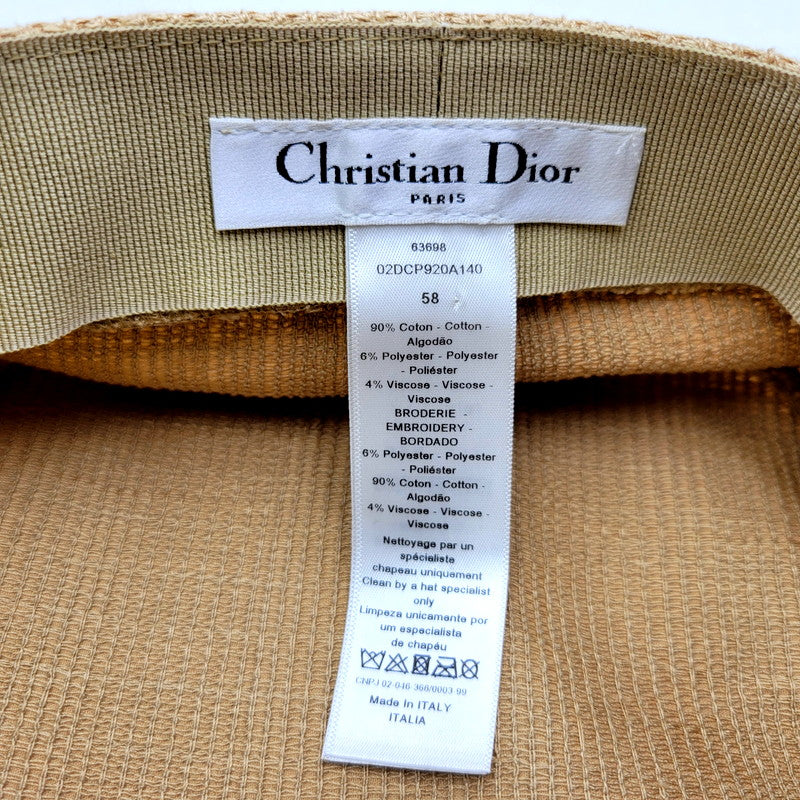【中古品】【メンズ/レディース】 Christian Dior クリスチャンディオール LOGO CASQUETTE 02DCP920A140 ロゴ キャスケット 帽子 183-241110-as-23-izu サイズ：58 カラー：ベージュ 万代Net店