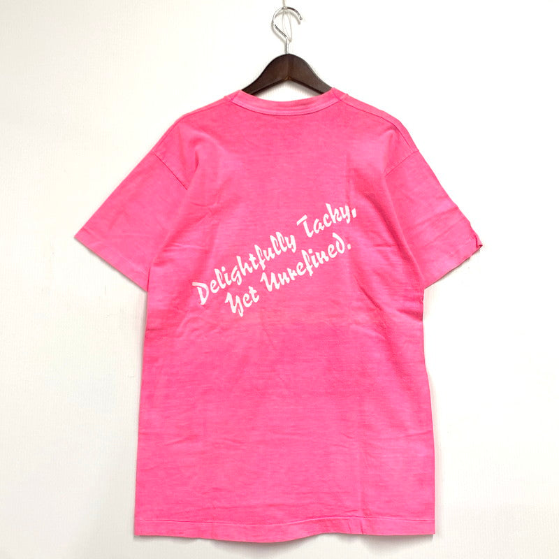 【現状渡し品】【メンズ】  FRUIT OF THE LOOM フルーツオブザルーム 80-90S HOOTERS PRINTED T-SHIRT プリント Tシャツ 半袖 トップス 146-241113-as-30-izu サイズ：L カラー：ピンク 万代Net店