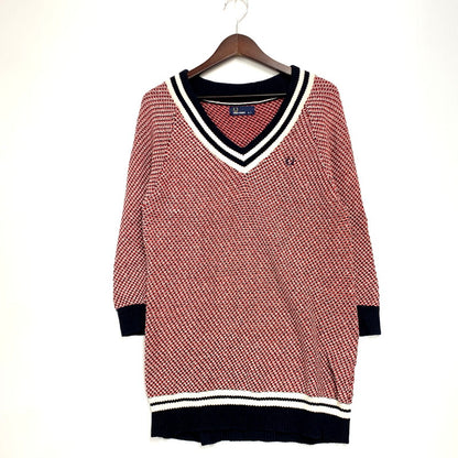 【中古品】【レディース】 FRED PERRY フレッドペリー WOMEN TILDEN TUNIC KNIT F7088 チルデンチュニック ニット トップス 170-241114-as-37-izu サイズ：8 カラー：マルチ 万代Net店