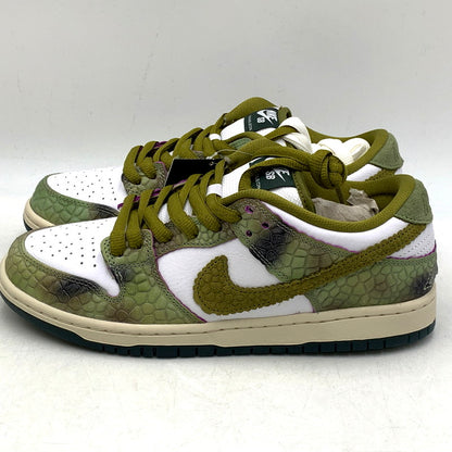 【中古美品】【メンズ/レディース】 NIKE SB ナイキエスビー × ALEXIS SABLONE アレクシスサブローン DUNK LOW PRO QS HJ3386-300 ダンク ロー プロ QS スニーカー シューズ 靴 160-241113-as-17-izu サイズ：26cm カラー：OIL GREEN/DESERT MOSS-WHITE 万代Net店