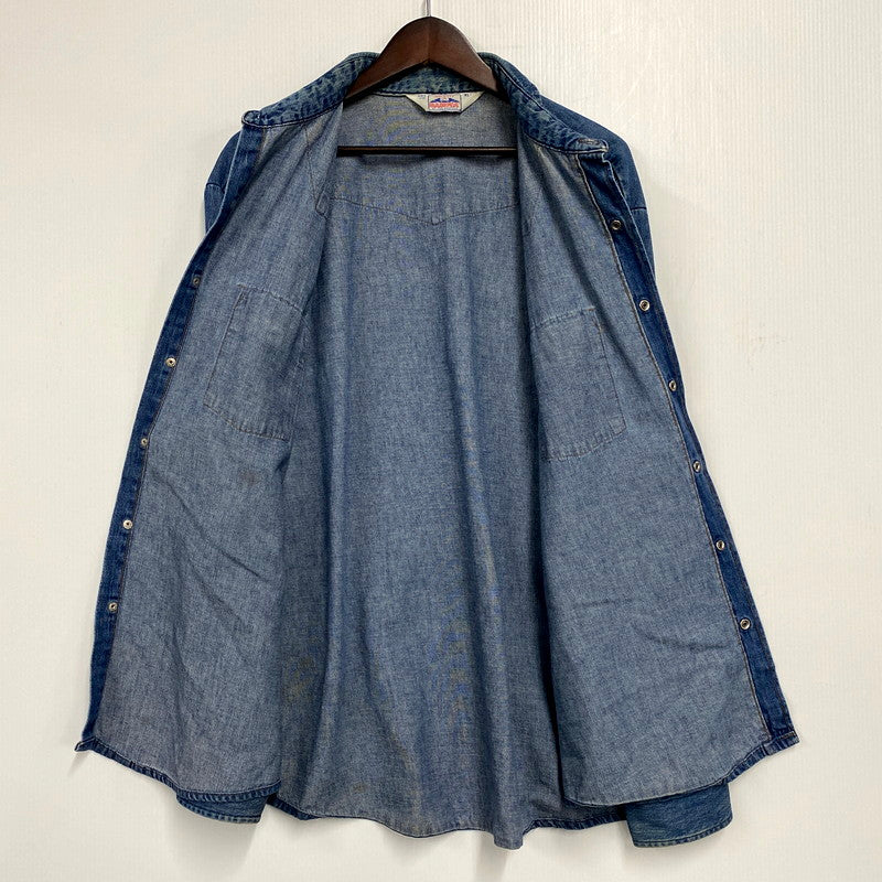 【中古品】【メンズ】 Dakota ダコタ BY FIVE BROTHER バイ ファイブブラザー 80S DENIM WESTERN SHIRT デニムウエスタンシャツ USA製 長袖 トップス 146-241115-ay-04-izu サイズ：XL カラー：インディゴ 万代Net店