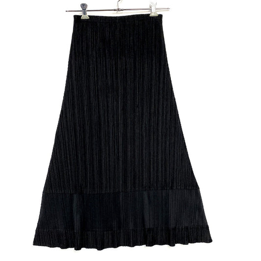 【中古品】【レディース】 PLEATS PLEASE プリーツプリーズ ISSEY MIYAKE イッセイ ミヤケ 09AW PLEATS SKIRT PP93-JG692 バイカラー切替プリーツスカート ロングスカート ボトムス 168-241115-ay-10-izu サイズ：5 カラー：ブラック 万代Net店