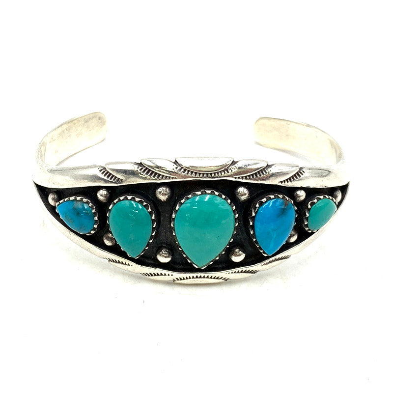【中古品】【メンズ/レディース】 INDIAN JEWELRY SV925 TURQUOISE BANGLE インディアンジュエリー ターコイズ バングル アクセサリー 191-241117-as-26-izu カラー：シルバー 万代Net店