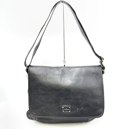 【中古品】【メンズ/レディース】 COLE HAAN コールハーン LEATHER SHOULDER BAG レザーショルダーバッグ 鞄 カバン 188-241120-ma-07-izu カラー：黒 万代Net店