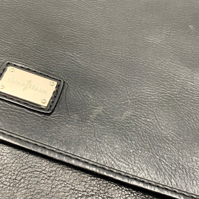 【中古品】【メンズ/レディース】 COLE HAAN コールハーン LEATHER SHOULDER BAG レザーショルダーバッグ 鞄 カバン 188-241120-ma-07-izu カラー：黒 万代Net店