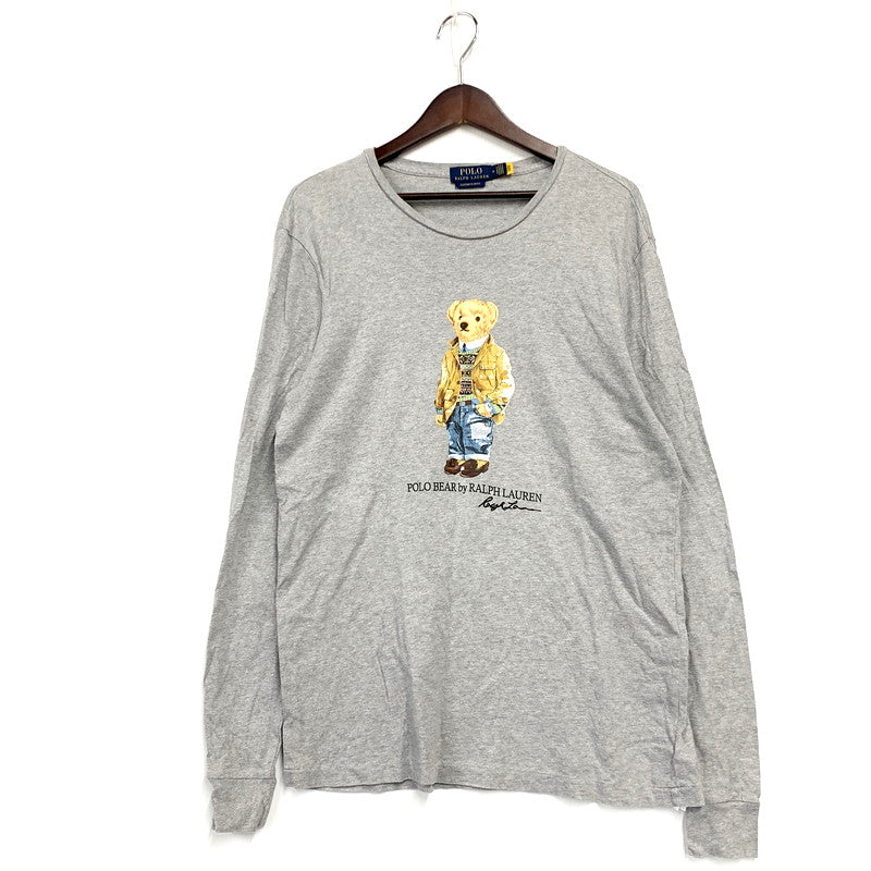 【中古品】【メンズ】 POLO RALPH LAUREN ポロ・ラルフローレン POLO BEAR CUSTOM FIT LS TEE ポロベアー カスタムフィット ロングスリーブ Tシャツ 長袖 トップス 147-241119-as-34-izu サイズ：M カラー：グレー 万代Net店