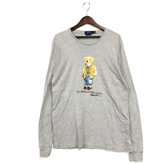 【中古品】【メンズ】 POLO RALPH LAUREN ポロ・ラルフローレン POLO BEAR CUSTOM FIT LS TEE ポロベアー カスタムフィット ロングスリーブ Tシャツ 長袖 トップス 147-241119-as-34-izu サイズ：M カラー：グレー 万代Net店