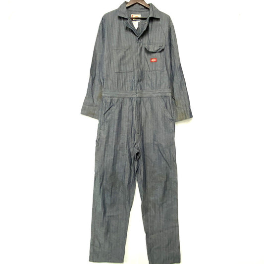 【中古品】【メンズ】 Dickies ディッキーズ HERRINGBONE ALL IN ONE ヘリンボーン オールインワン ツナギ 158-241121-as-40-izu サイズ：38×40 カラー：ブルー系 万代Net店