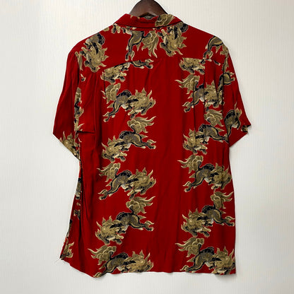 【中古品】【メンズ】  NATIVE HAWAIIAN ネイティブハワイアン SS RAYON ALOHA SHIRT ショートスリーブ レーヨン アロハシャツ 半袖 トップス 145-241121-as-27-izu サイズ：L カラー：レッド系 万代Net店