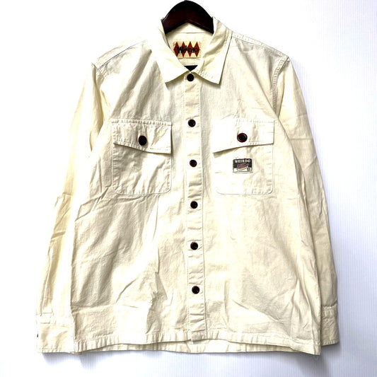 【中古品】【メンズ】 WEIRDO ウィアード LS DESIGN SHIRT WRD-14-SS-08 14SS ロングスリーブ デザイン シャツ 長袖 トップス 145-241121-as-28-izu サイズ：M カラー：クリーム系 万代Net店