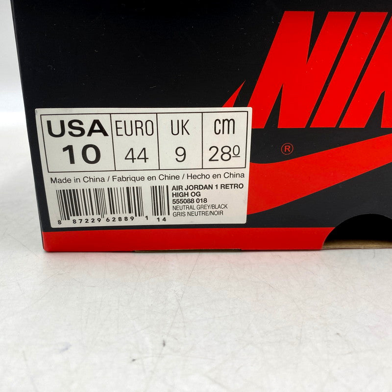 【中古品】【メンズ】 NIKE ナイキ AIR JORDAN 1 RETRO HIGH OG 555088-018 エアジョーダン 1 レトロ ハイ OG スニーカー シューズ 靴 160-241120-as-20-izu サイズ：28cm カラー：NEUTRAL GREY/BLACK 万代Net店