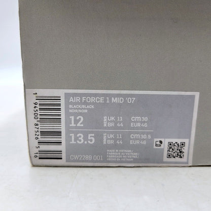 【中古美品】【メンズ】 NIKE ナイキ AIR FORCE 1 MID '07 CW2289-001 エア フォース 1 ミッド '07 スニーカー シューズ 靴 160-241120-as-28-izu サイズ：30cm カラー：BLACK/BLACK 万代Net店