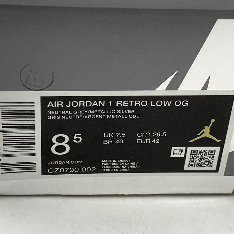 【中古品】【メンズ】 NIKE ナイキ AIR JORDAN 1 RETRO LOW OG CZ0790-002 エアジョーダン1 レトロ ロー OG スニーカ シューズ 靴 160-241121-as-13-izu サイズ：26.5cm カラー：NEUTRAL GREY/METALLIC SILVER 万代Net店