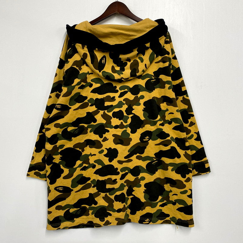 【中古品】【メンズ】 A BATHING APE アベイシングエイプ 1ST CAMO HANTEN ZIP HOODIE 001ZPF801022X ジップパーカー 長袖 トップス 142-241122-ay-22-izu サイズ：L カラー：イエロー 万代Net店