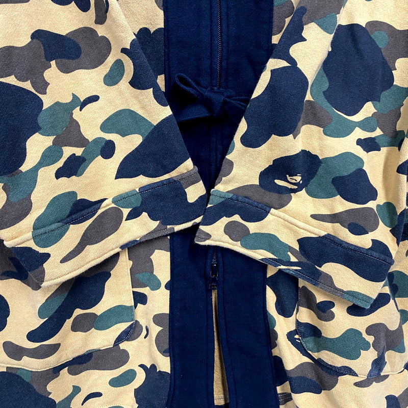 【中古品】【メンズ】 A BATHING APE アベイシングエイプ 1ST CAMO HANTEN ZIP HOODIE 001ZPF801022X ジップパーカー 長袖 トップス 142-241122-ay-22-izu サイズ：L カラー：イエロー 万代Net店