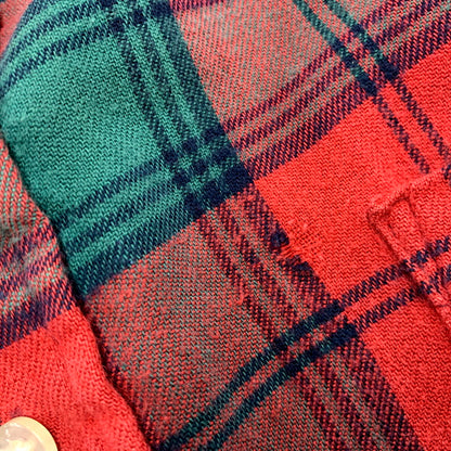 【現状渡し品】【メンズ】 L.L.Bean エルエルビーン 80-90S CHECK B.D.SHIRT チェック ボタンダウン シャツ USA製 ブロック体タグ 長袖 トップス 144-241123-as-17-izu サイズ：L カラー：レッド 万代Net店