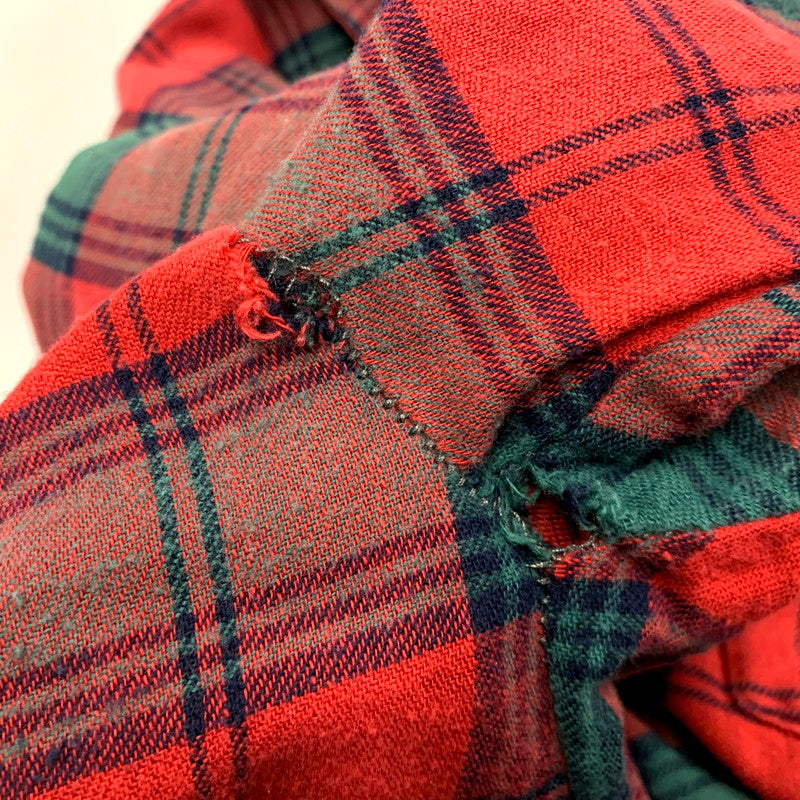 【現状渡し品】【メンズ】 L.L.Bean エルエルビーン 80-90S CHECK B.D.SHIRT チェック ボタンダウン シャツ USA製 ブロック体タグ 長袖 トップス 144-241123-as-17-izu サイズ：L カラー：レッド 万代Net店