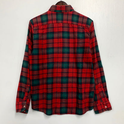 【現状渡し品】【メンズ】 L.L.Bean エルエルビーン 80-90S CHECK B.D.SHIRT チェック ボタンダウン シャツ USA製 ブロック体タグ 長袖 トップス 144-241123-as-17-izu サイズ：L カラー：レッド 万代Net店