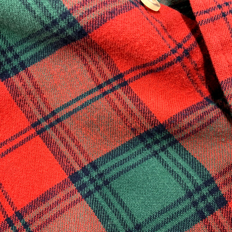 【現状渡し品】【メンズ】 L.L.Bean エルエルビーン 80-90S CHECK B.D.SHIRT チェック ボタンダウン シャツ USA製 ブロック体タグ 長袖 トップス 144-241123-as-17-izu サイズ：L カラー：レッド 万代Net店