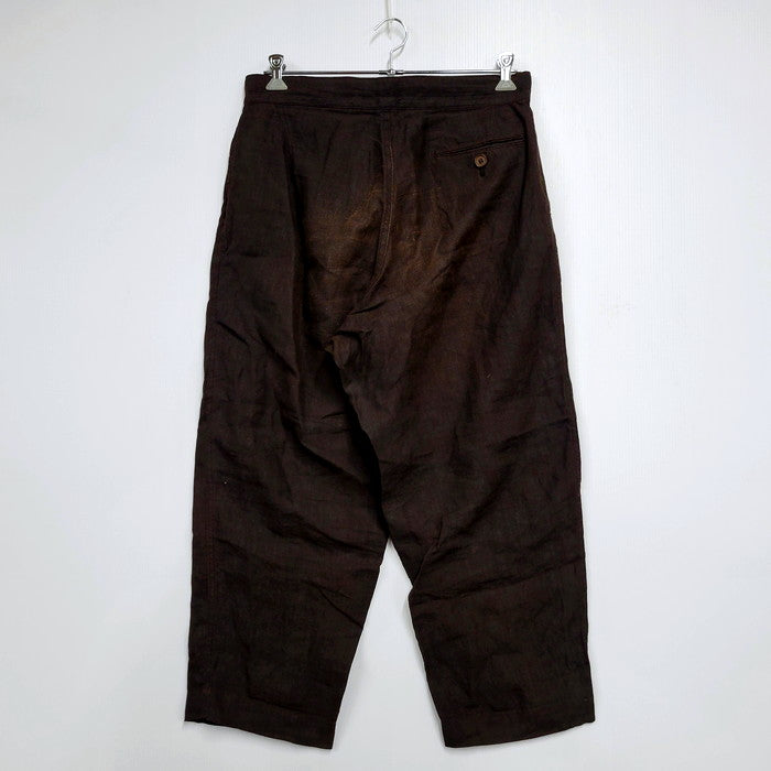 【中古品】【メンズ】 HAVERSACK ハバーザック LINEN TYPEWRITER WIDE EASY PANTS 862126 リネン タイプライター ワイド イージーパンツ ボトムス 151-241125-as-25-izu サイズ：L カラー：ブラウン系 万代Net店