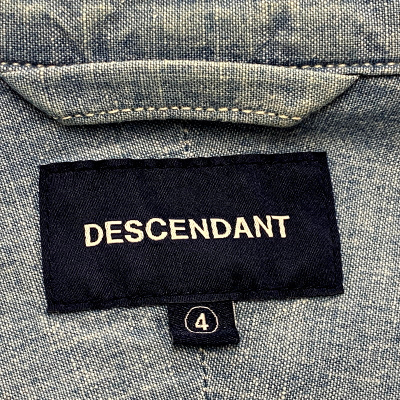 【中古品】【メンズ】 DESCENDANT ディセンダント 23SS KENNEDY'S CHAMBRAY LS SHIRT シャンブレー ロングスリーブ シャツ 長袖 トップス 142-241123-as-36-izu サイズ：4 カラー：ライトインディゴ 万代Net店