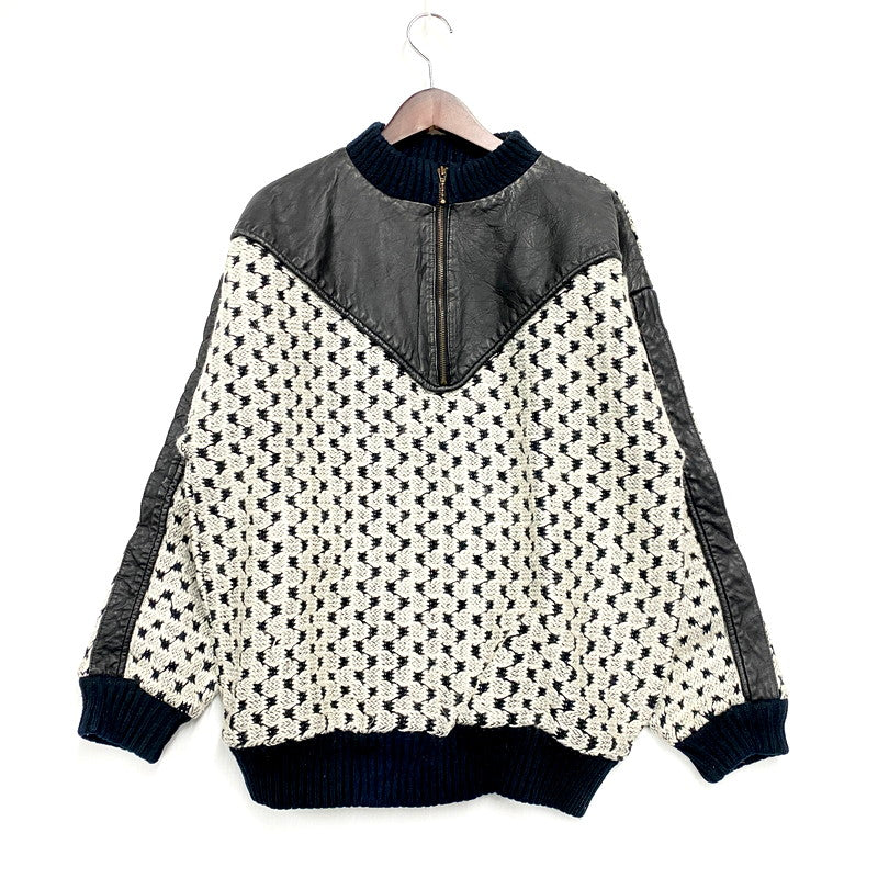 【中古品】【メンズ】 Harriss ハリス HALF ZIP DESIGN KNIT SWEATER ハーフジップ デザイン ニットセーター 長袖 トップス 146-241124-as-03-izu サイズ：XL カラー：ブラック系 万代Net店