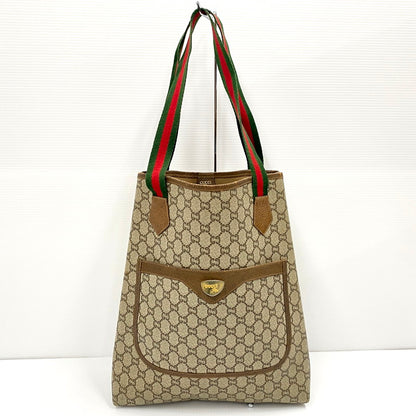 【中古品】【メンズ/レディース】  OLD GUCCI オールドグッチ GG PLUS GGプラス シェリーライン トートバッグ ハンドバッグ カバン 鞄 180-241124-as-23-izu カラー：ベージュ 万代Net店