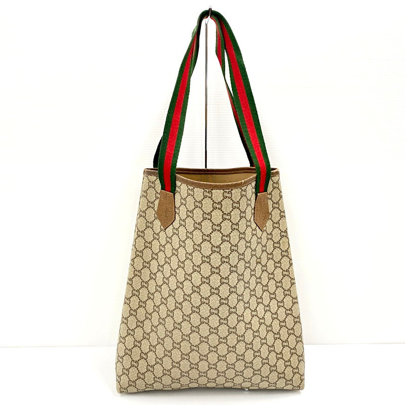 【中古品】【メンズ/レディース】  OLD GUCCI オールドグッチ GG PLUS GGプラス シェリーライン トートバッグ ハンドバッグ カバン 鞄 180-241124-as-23-izu カラー：ベージュ 万代Net店