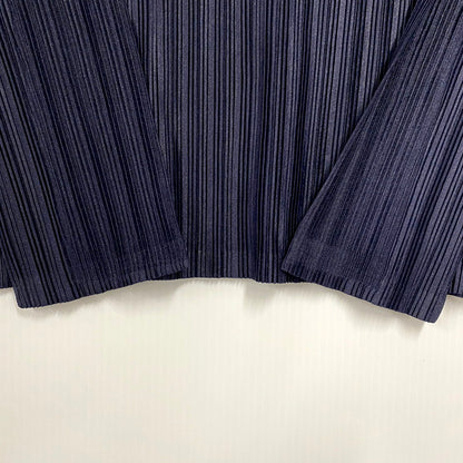 【中古品】【レディース】 PLEATS PLEASE プリーツプリーズ ISSEY MIYAKE イッセイミヤケ LS TURTLE NECK PLEATS CUT AND SEW PP93-FK342 ロングスリーブ タートルネック プリーツ カットソー 長袖 トップス 168-241125-as-19-izu サイズ：3 カラー：ネイビー 万代Net店