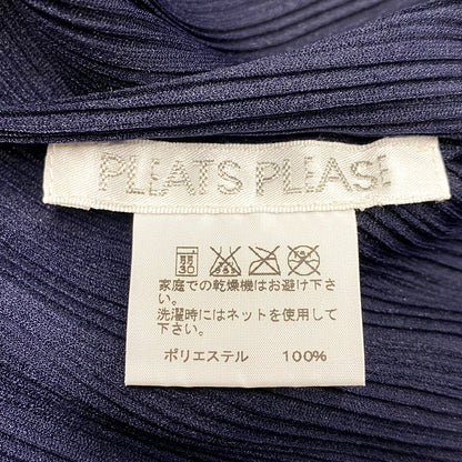 【中古品】【レディース】 PLEATS PLEASE プリーツプリーズ ISSEY MIYAKE イッセイミヤケ LS TURTLE NECK PLEATS CUT AND SEW PP93-FK342 ロングスリーブ タートルネック プリーツ カットソー 長袖 トップス 168-241125-as-19-izu サイズ：3 カラー：ネイビー 万代Net店