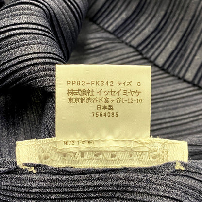 【中古品】【レディース】 PLEATS PLEASE プリーツプリーズ ISSEY MIYAKE イッセイミヤケ LS TURTLE NECK PLEATS CUT AND SEW PP93-FK342 ロングスリーブ タートルネック プリーツ カットソー 長袖 トップス 168-241125-as-19-izu サイズ：3 カラー：ネイビー 万代Net店